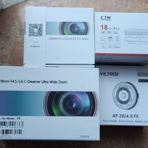 不同FF鏡 for Sony A7V, A75, A7C II, A7C R, ZV-E1, A7R V, A7 IV, A74 [頭三支超...