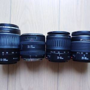 4枝佳能EF單反鏡頭 零件鏡頭 4 Canon EF Lens for Parts/Repair【每枝$350，全部$12...