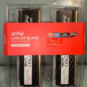 全新行貨 ADATA XPG Lancer Blade DDR5 RGB RAM 2x16GB 32GB 6000C30 Lifetime war...