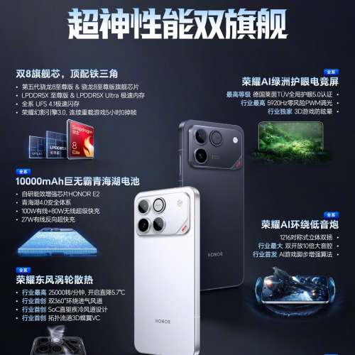 （少量現貨）HONOR 榮耀WIN RT / 榮耀WIN 第五代驍龍8至尊版 榮耀東風渦輪散熱 100...