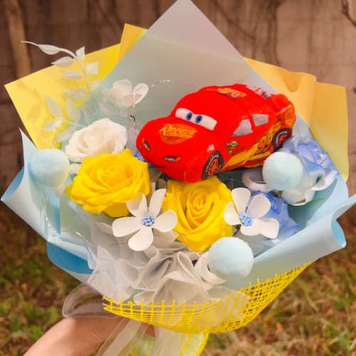 睇下文&middot;文盲勿擾&middot;不轉wtsapp/電話‼️Cars Mcqueen bouquet 反斗車王麥坤公仔花束...