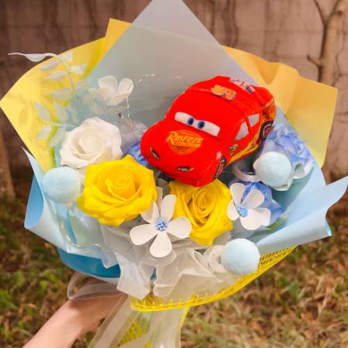 睇下文&middot;文盲勿擾&middot;不轉wtsapp/電話‼️Cars Mcqueen bouquet 反斗車王麥坤公仔花束...