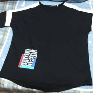 二手黑白色圓領長袖衫 襯衫 上衣 襯衣 T恤 T-Shirt
