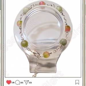 ✨包郵原創「蜜桃青提」碧璽仙手鍊｜春意流光腕間舞✨