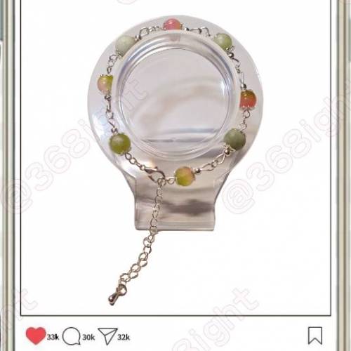 ✨包郵原創「蜜桃青提」碧璽仙手鍊｜春意流光腕間舞✨