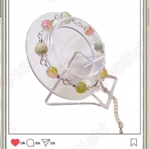 ✨包郵原創「蜜桃青提」碧璽仙手鍊｜春意流光腕間舞✨