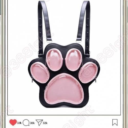 可愛貓爪日系風少女書包雙肩斜挎袋