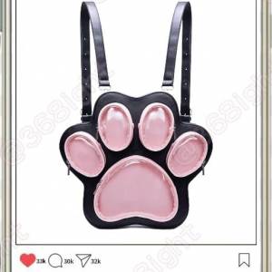 可愛貓爪日系風少女書包雙肩斜挎袋