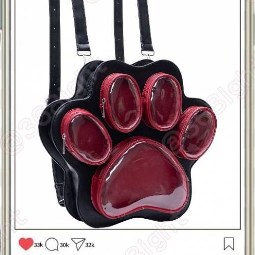 可愛貓爪日系風少女書包雙肩斜挎袋