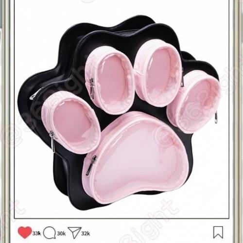 可愛貓爪日系風少女書包雙肩斜挎袋