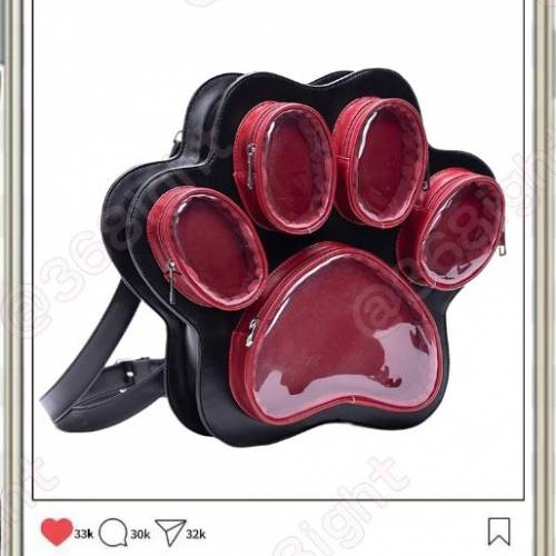 可愛貓爪日系風少女書包雙肩斜挎袋