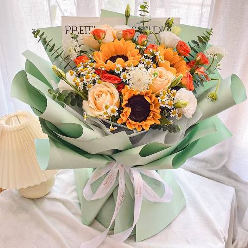 向日葵玫瑰花鮮花花束