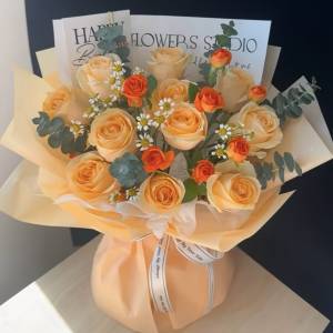 橙色系列鮮花花束