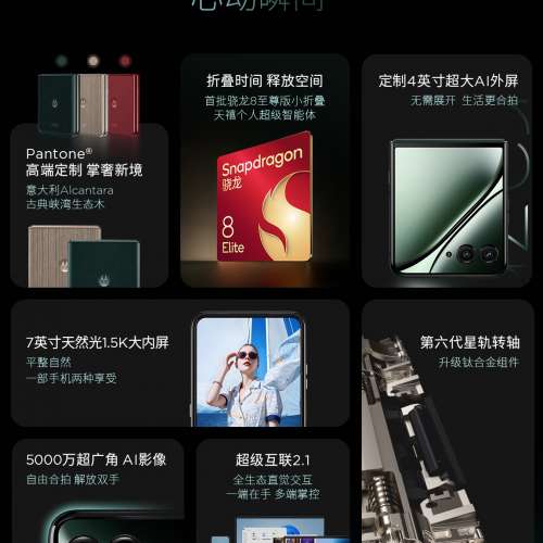 （少量現貨）摩托羅拉 聯想moto razr 60 第六代折疊屏 60萬次折疊認證 康寧防護 濕...