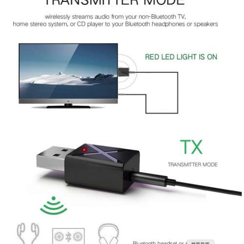 全新USB蓝牙发射器接收器二合一