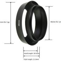 46mm Vented Metal Hood With Cap For Standard Lens (Black)