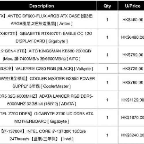 13700k+ 4070ti 主機放售(不包括m2 ssd)