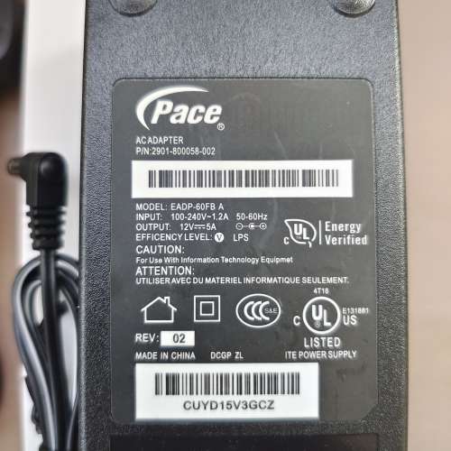 全新 Pace EADP-60FB 12V5A 火牛 Power Supply Adapter 適合 Magic TV 機頂盒 電視...