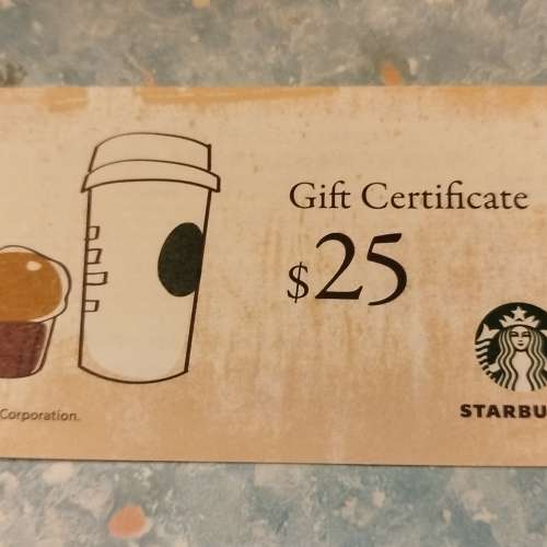 星巴克25蚊現金券