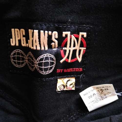 Made in Italy Gaultier buckled leather saddle denim skirt size 38