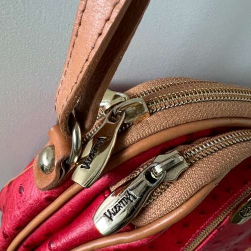 Made in Italy Valentina ostrich leather crossbody