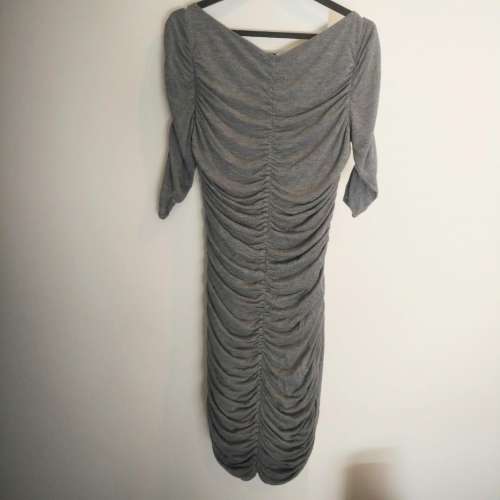 BCBGMaxAzria modal mid sleeve ruched dress M