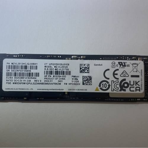 Samsung PM9A1 512GB m.2 nvme PCIE 4.0 SSD