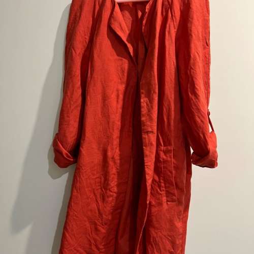 Kookai rusty red tencel linen blazer 38
