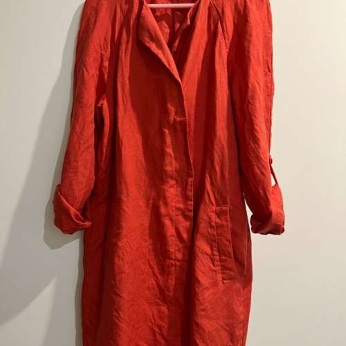 Kookai rusty red tencel linen blazer 38