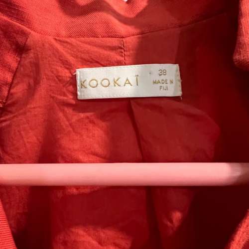 Kookai rusty red tencel linen blazer 38