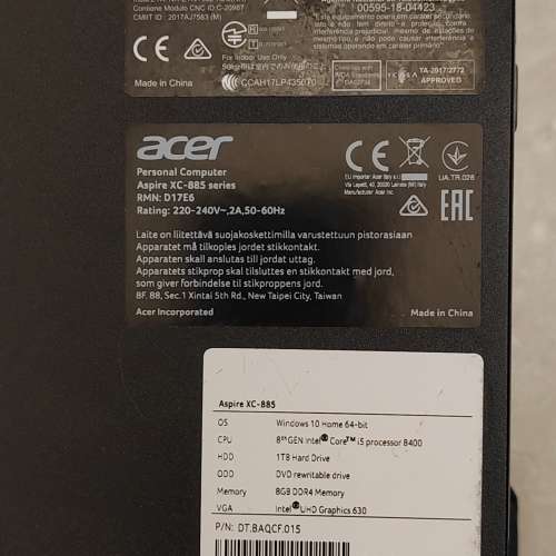 Acer Aspire XC-885 Win 11