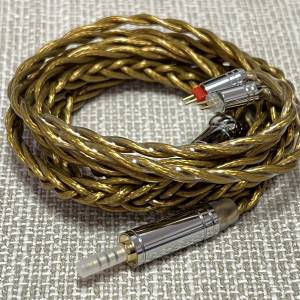 放售四絞單晶銅鍍金屏蔽耳機升級線(99%極新)