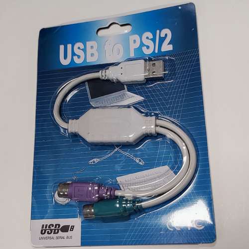 USB轉PS2轉接綫，圓頭鍵盤鼠標轉usb