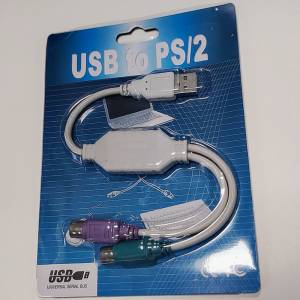 USB轉PS2轉接綫，圓頭鍵盤鼠標轉usb