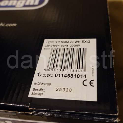 全新 De'Longhi 德龍 2000W Vertical Edge 系列輕巧細小 暖風機 HFS50A20 (IP21防水...