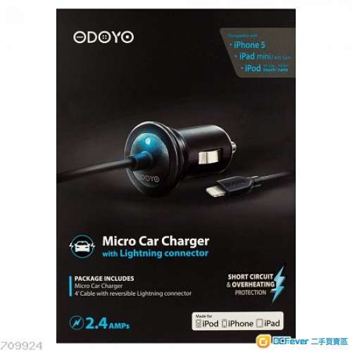 📱 ODOYO Micro Car charger with Apple approved cable PS110 NEW 全新 汽車充電器...