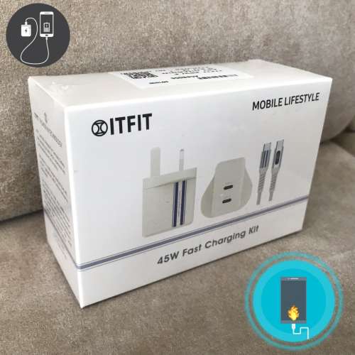 ⚡️ ITFIT 45W Fast Charging Kit (Charger+Cable) ITFITPW28 NEW 全新 充電器+充...