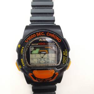 古董Vintage Seiko Alba W349-4A20 1/1000 Second  Car-Racing Digital Watch