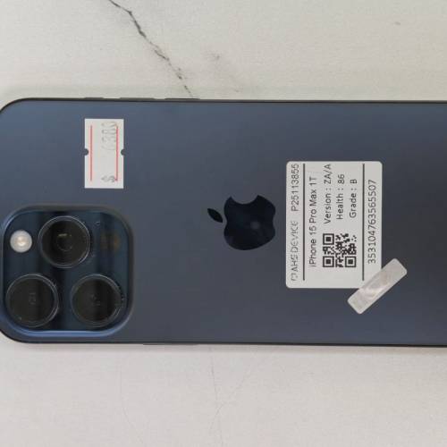 💥罕見大容量💥港行apple 15 pro max 1t 藍色 電池86% 9成新 輕微甩漆