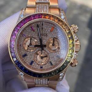 勞力士宇宙計型116505玫瑰金後鑲滿天星頂配