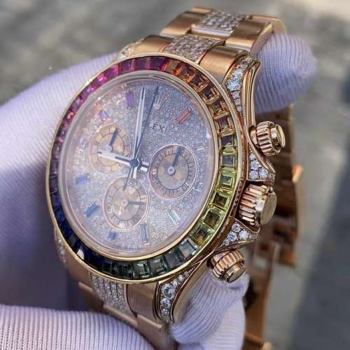 勞力士宇宙計型116505玫瑰金後鑲滿天星頂配