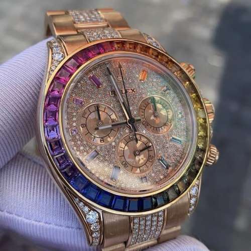 勞力士宇宙計型116505玫瑰金後鑲滿天星頂配