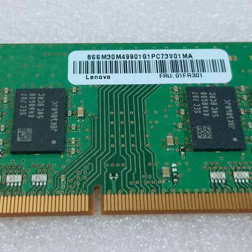 新淨 Lenovo Samsung DDR4-2400 8GB 手提電腦記憶體 , 原裝正品100% WORK