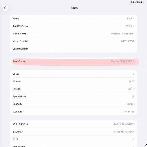 iPad Pro 13" M5 512GB Apple Care+