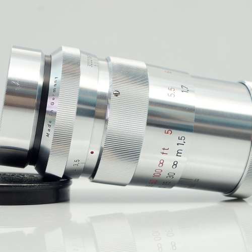 極罕見紅三角 Schneider Xenar 135mm f3.5, West Germany (黃銅重版, 18葉, 接近90...