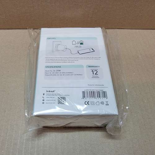 In & Out Fast Charger 20W (USB type-C output) 100%new un-open