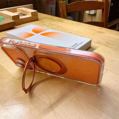 PISEN iPhone 17 Case 手提電話保護殼 橙色 有磁吸 有支架 圓環可旋轉