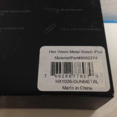 HEX VISION Watch Band for iPod Nano or Regular Watch NEW 全新錶带 金屬黑 也適...
