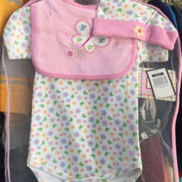 Little step Baby 3-pc Set Butterfly Brand new 全新 嬰兒3件套