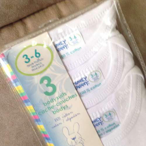 👶 HONEY BUNNY Baby Bodysuit 3pc Gift Set for Newborns 0-3 months NEW 嬰兒連...